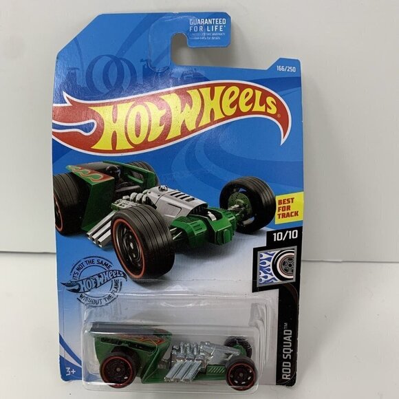 Hot Wheels Other - 2019 Hot Wheels #166 Rod Squad 10/10 Z-ROD Dark Green w/Black DD8 Spoke Red Rims